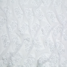Minerva Core Range White Beaded Embroidered Tulle Lace Fabric for Bridal, Dressmaking, 137cm / 53" Wide - per metre