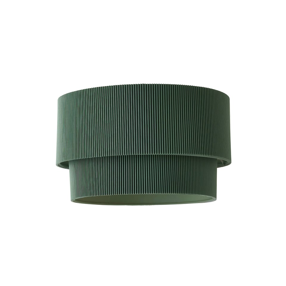 image 1 of ValueLights Mason Ruched Green Two Tier Ceiling Shade and Bulb