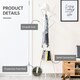 image 5 of HOMCOM 180cm Free Standing Coat Rack Metal Shelf Holder Stand White
