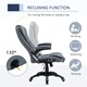 image 6 of Vinsetto Executive Office Chair, Linen Ergonomic Desk Chair, Swivel Computer Chair with 130 Reclining Back, Adjustable Height and Armrests for Home and Work, Grey