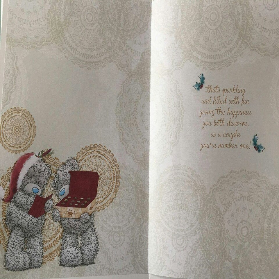 image 1 of ME TO YOU FOR A SPECIAL SON & DAUGHTER-IN-LAW CHRISTMAS CARD TATTY TEDDY BEAR