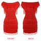 image 5 of Deluxe Red Flapper Costume with Matching Sequin Headband and Silver Pearl Necklace | Red | S