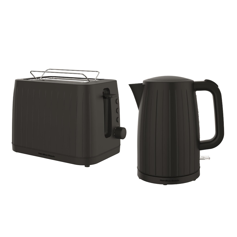 image 1 of Hamilton Beach Stealth Kettle & Toaster Set Black