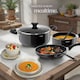 image 8 of Dinnerware Set for 6 People with Plates, Bowls, Utensils, Pots and Pans | Black | black/taupe | 39 pc | 1