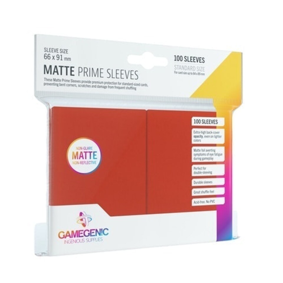 Gamegenic - Matte Prime Sleeves (100) - Red