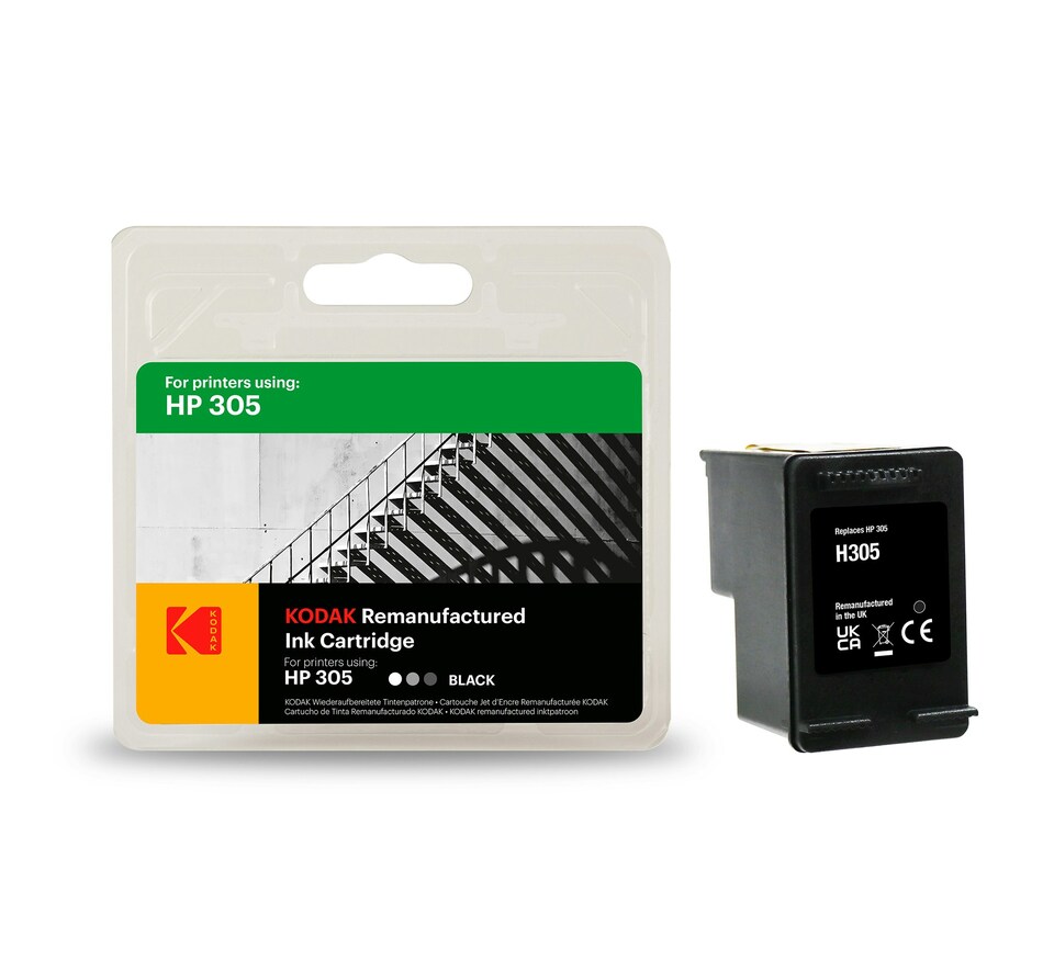 image 1 of Kodak Remanufactured HP 305 Black Ink Cartridge | Black | 1