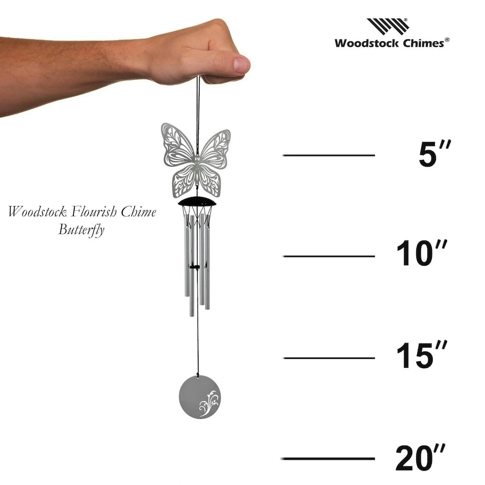 image 1 of Woodstock Flourish Wind Chime - Butterfly