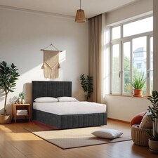 Paris Bed & Mattress, 2 Drawers Same Side & 24"Headboard+12"Footboard