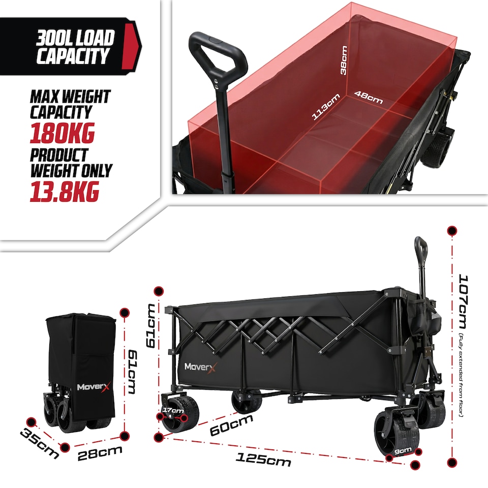 image 1 of MoverX 300L/180kg Premium Camping Trolley / Festival Wagon