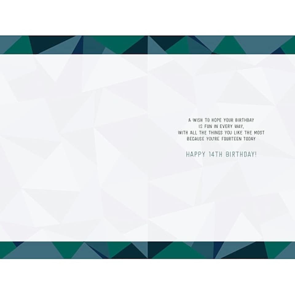 image 1 of 14th Birthday Girl Boy Gold Flitter Design 14 Today Good Quality Card