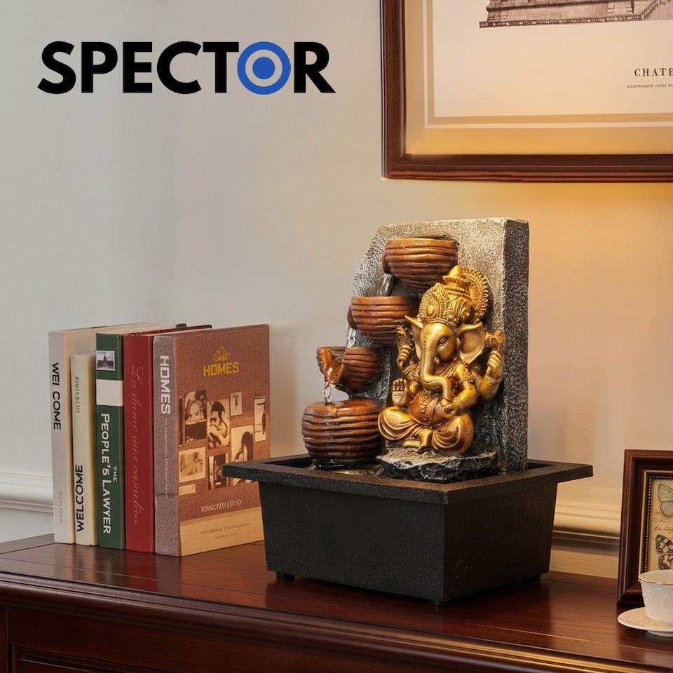 image 1 of Spector Tabletop Water Fountain,Indoor,Garden,Fountains,LED,Resin,Bronze