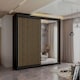 image 2 of Sliding Wardrobes 4U Modern Vertical Panelled Mirror Sliding Wardrobe – 150cm to 250cm, White, Black, Grey, Oak | Black | Black 150cm