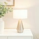 image 1 of ValueLights Jax Brushed Chrome Metal Pear Shaped Dimmable Touch Table Lamp Base