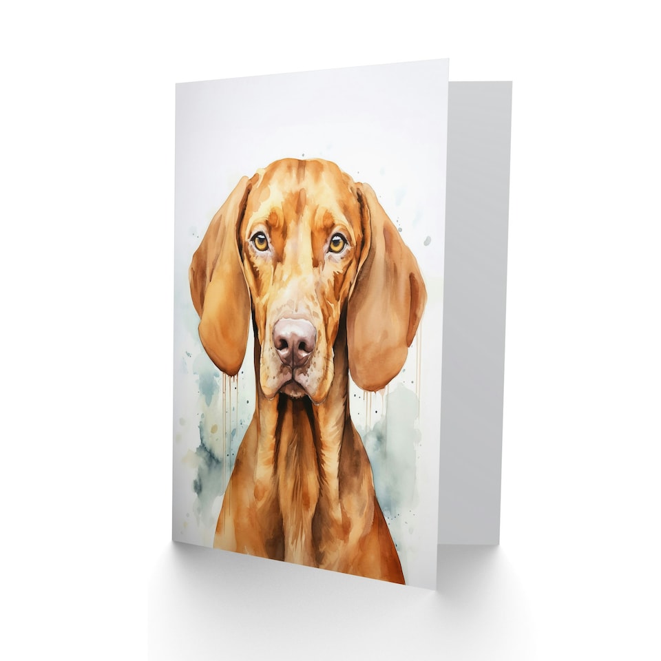image 1 of Hungarian Vizsla Watercolour Thinking You Dog Birthday Card