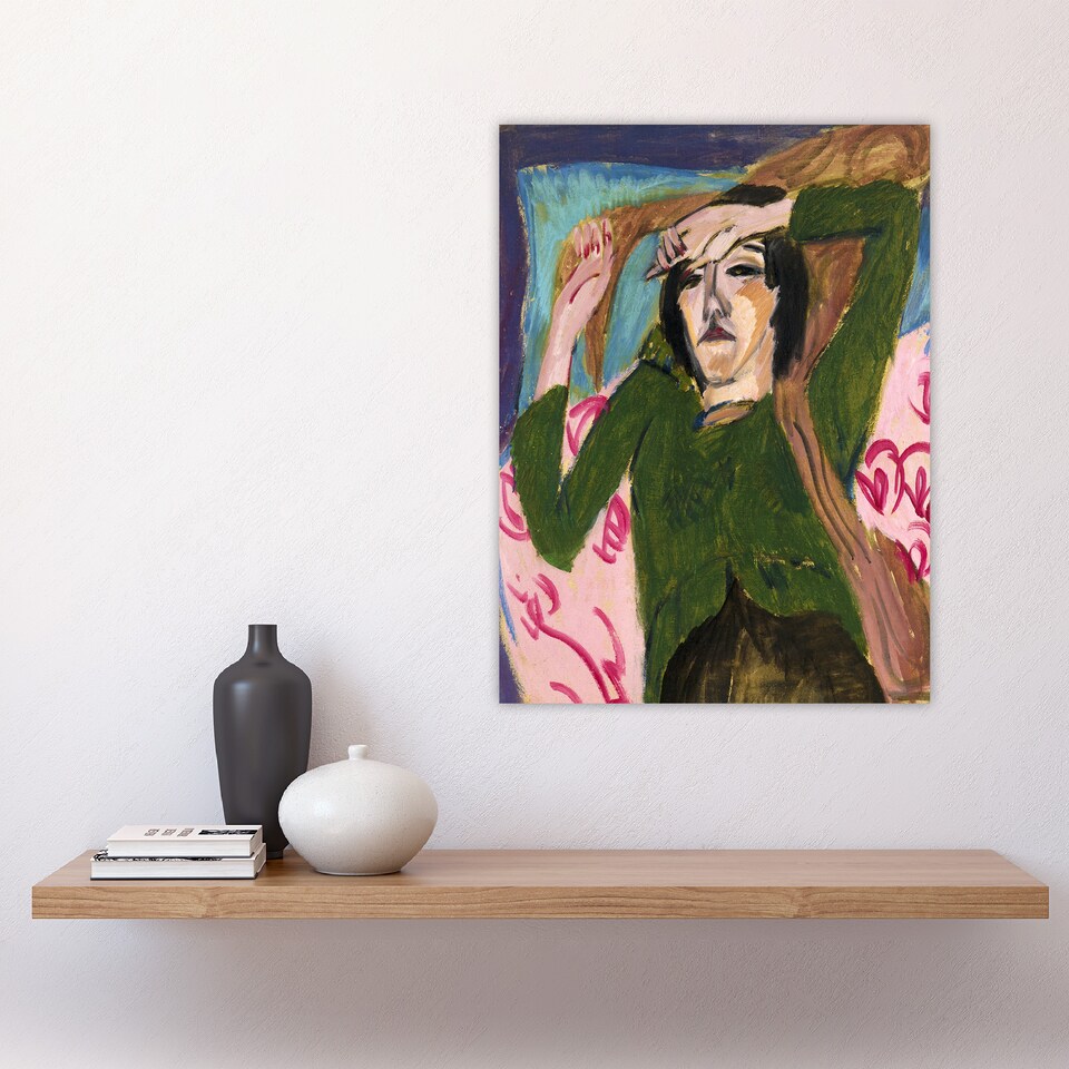 image 1 of Woman in the Green Blouse Kirchner Huge Wall Art Print 18X24 In