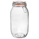 image 4 of Argon Tableware 3x Glass Storage Jars & Labels Set - 2 Litre - 4 Colour Seals Airtight Kitchen Storage Container Preserving Jar