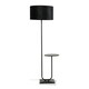 image 1 of ValueLights Tavel Matte Black Floor Lamp with Large Black Shade | Black