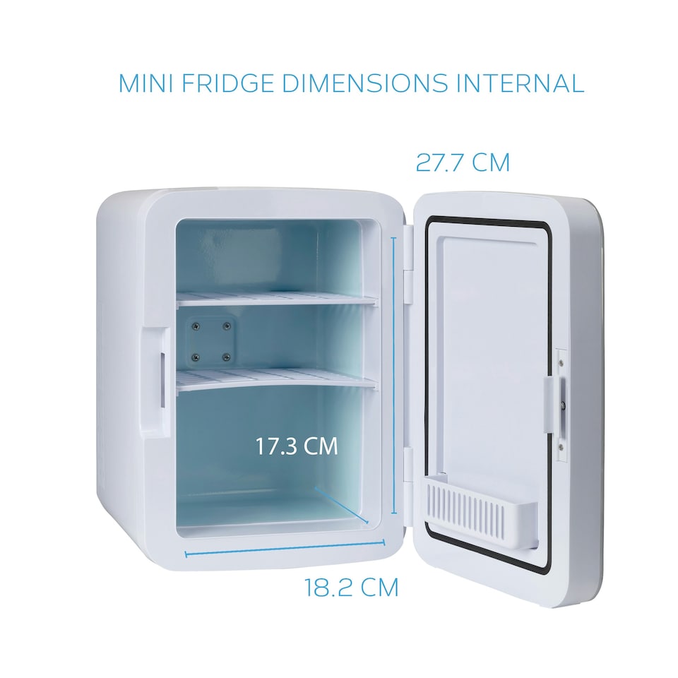 image 1 of MONCOOK Mini Fridge For Bedrooms - Small, Portable & Quiet - Glass Door Mini Fridge For Skincare, Food & Drinks - Cooling & Warming Function - 10L Pink