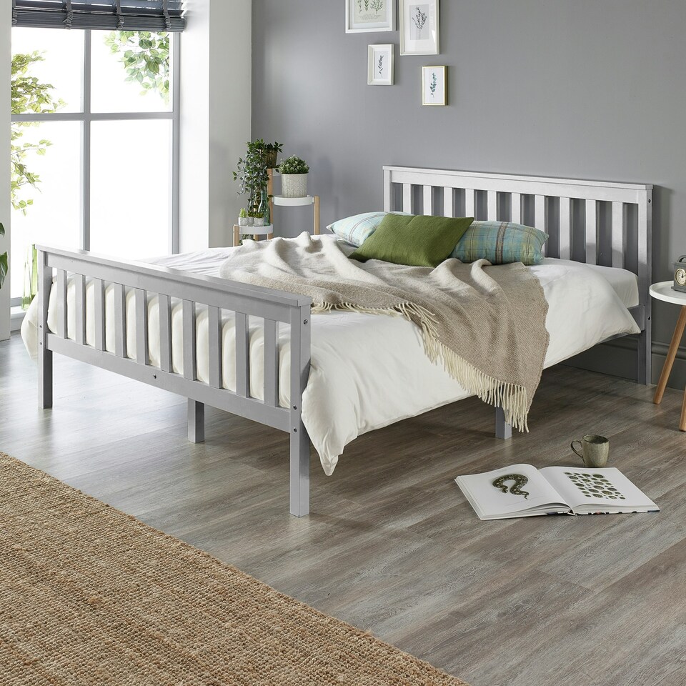 image 1 of Atlantic Bed Frame in Grey, size King