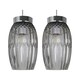 image 1 of Set of 2 Facet - Chrome with Smoke Faceted Glass Pendant Shades Clear | Chrome