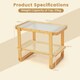 image 2 of COSTWAY Side Table Tempered Glass Top Sofa End Table Yellow