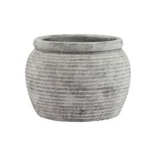Athena Rimmed Plant Pot - Ceramic - L28 x W28 x H20 cm - White White