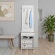 image 4 of Adore White Hall Stand with Drawer, Hooks & Shoe Cupboard - Entryway Organiser White