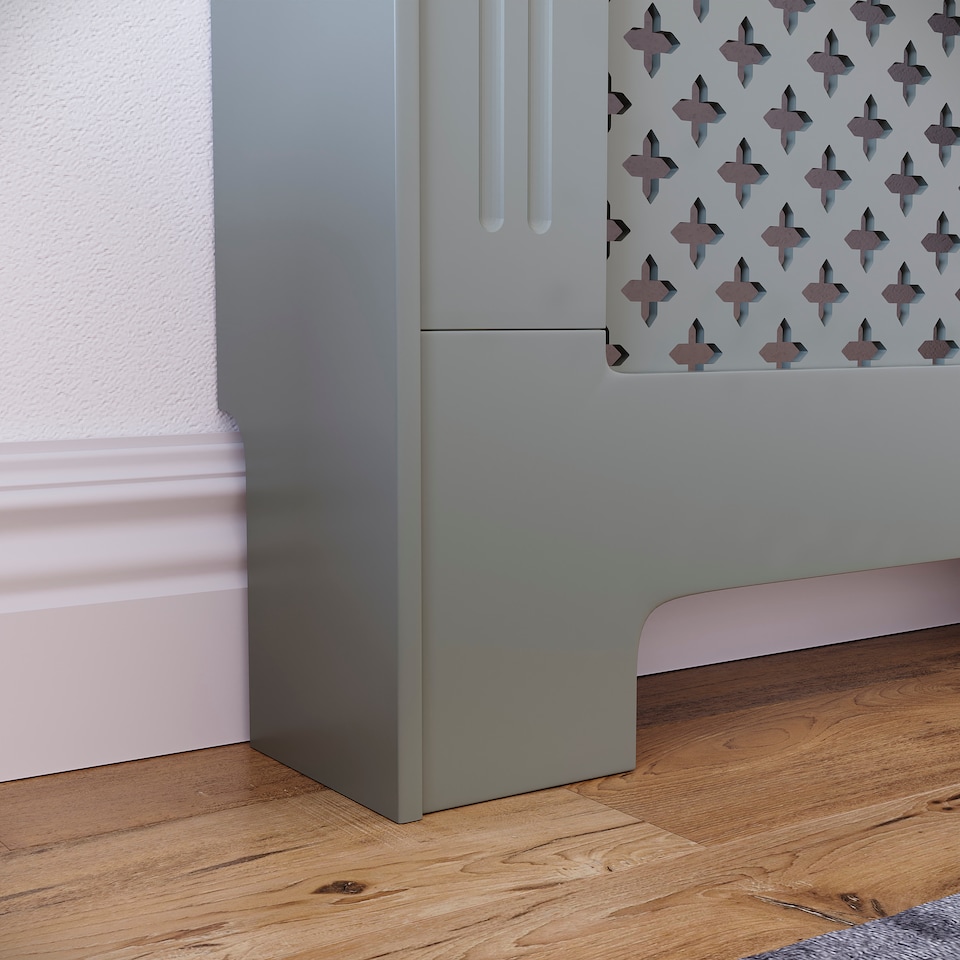 image 1 of Vida Designs Oxford Radiator Cover Painted MDF Cabinet, Grey, 78cm