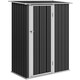 image 1 of Outsunny Outdoor Storage Shed Steel Garden Shed w/ Lockable Door Dark Grey