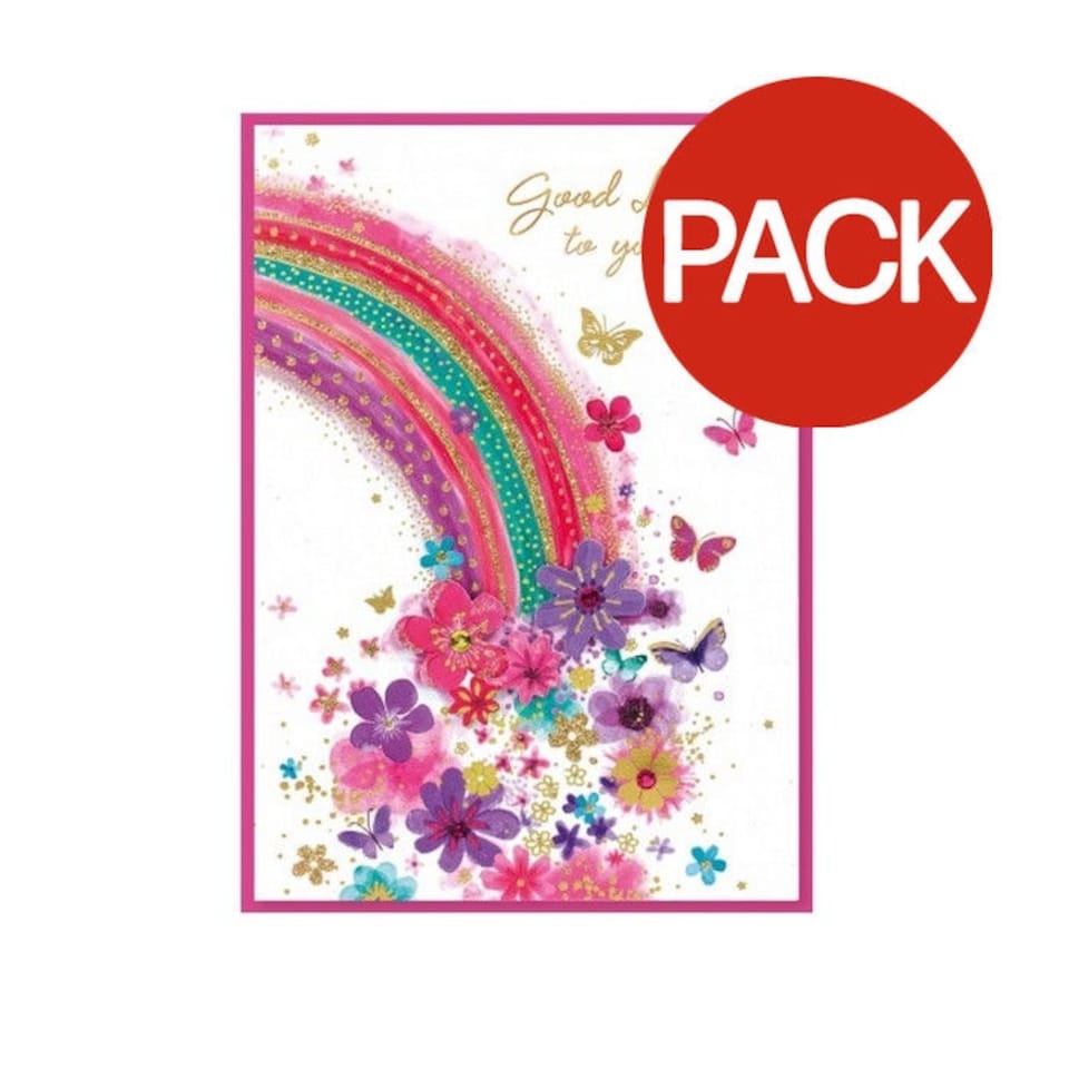 Simon Elvin Isabel Garden Good Luck Greetings Card (Pack of 6) - Multicoloured - One Size