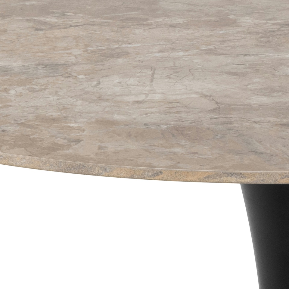 image 1 of Malta Ceramic Round Dining Table Brown/Black 90x75 cm