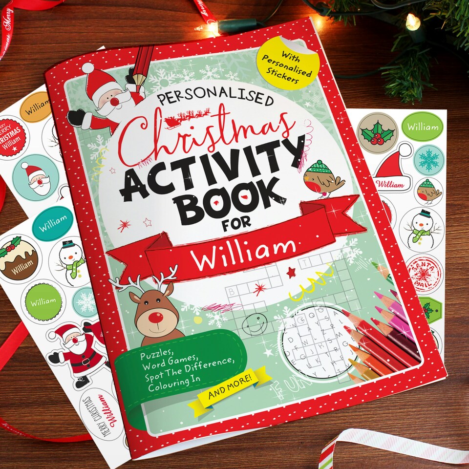 image 1 of Personalised Christmas Activity Book with Stickers