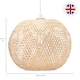 image 7 of Modern Spherical Cage Design Bamboo Strapping Pendant Lamp Shade | Brown