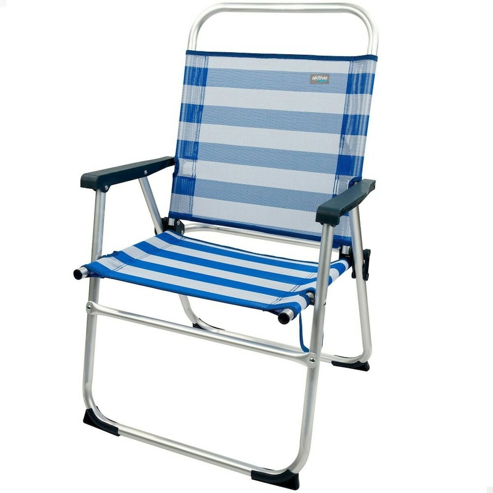 image 1 of Beach Chair Aktive Blue White 48 x 88 x 50 cm Aluminium Foldable (4 Units) N/A