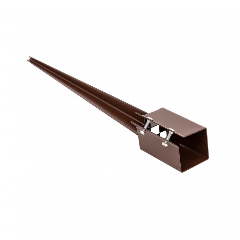image 1 of 4x Heavy Duty Drive Down Fence Post Anchor Spike Grip Holder - 75 x 750mm | Brown | 4
