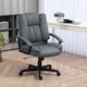 image 2 of HOMCOM Desk Chair, PU Leather Office Chair with Adjustable Height and Swivel Wheels, for Home Work Study, Dark Grey