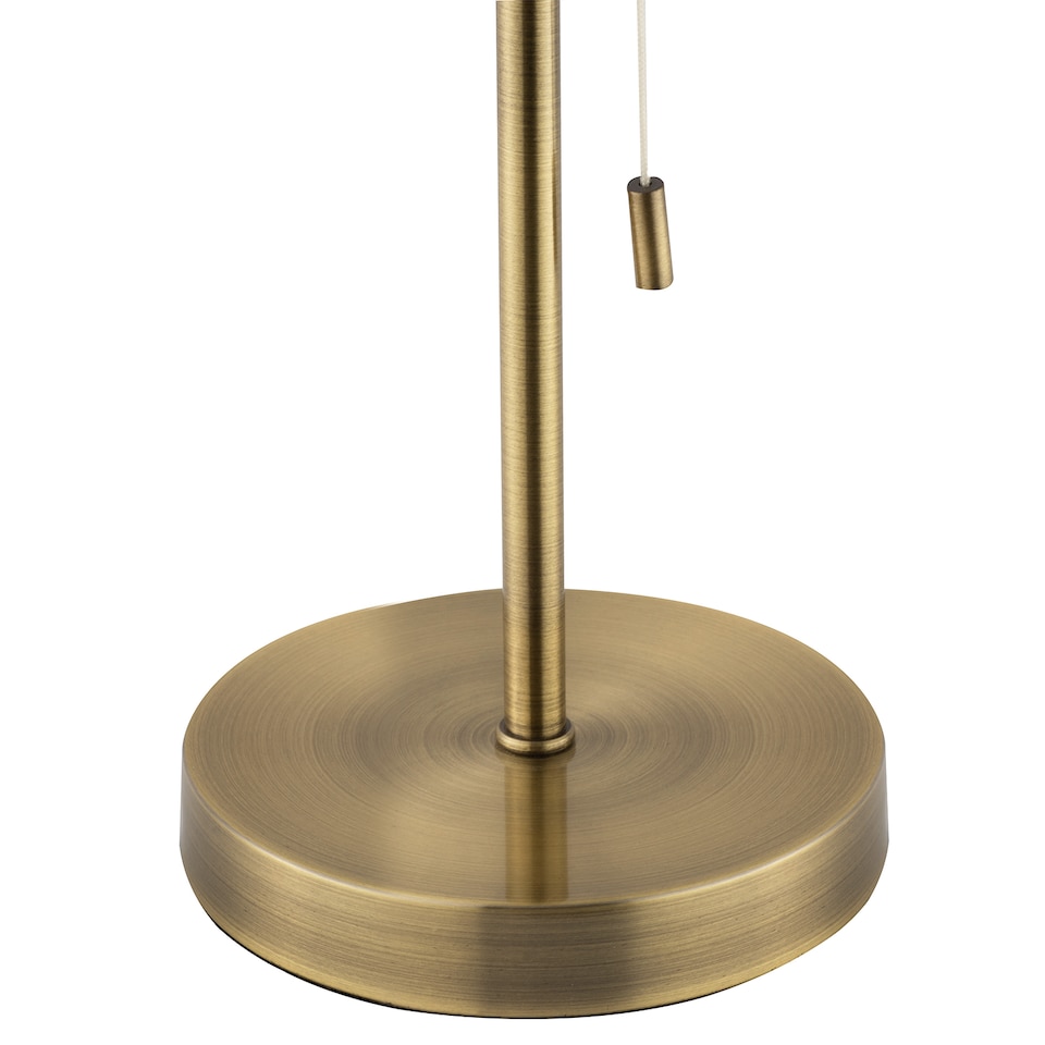image 1 of Traditional and Classic Table Lamp Base in Antique Brass with Pull Cord Switch | Gold