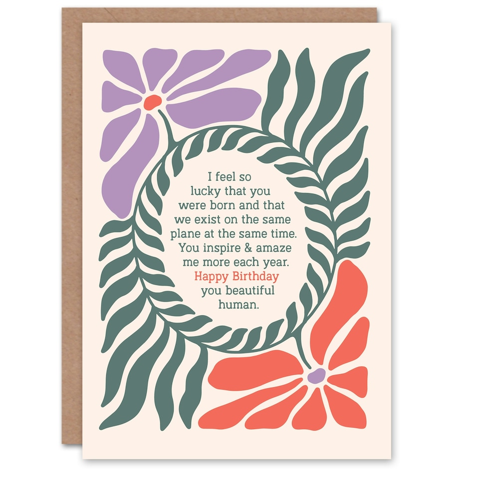 image 1 of Birthday Card You Inspire And Amaze Me Groovy Floral Design