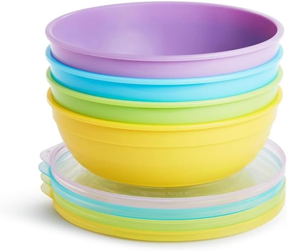 image 1 of Munchkin Baby Feeding Dishes Food Bowls Weaning Love a Bowls 10Pk + 2 Spoons