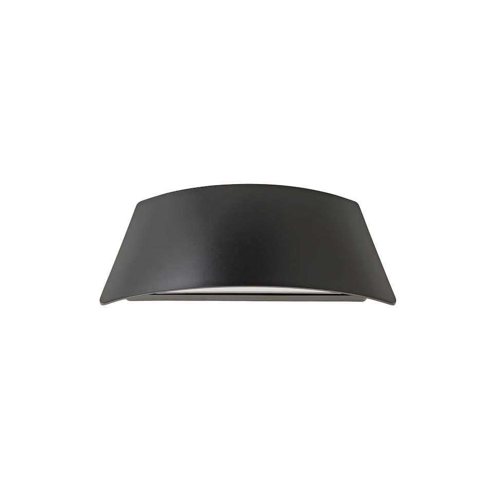 image 1 of ValueLights John Black Curved IP65 LED Up/Down Outdoor Wall Light | Black