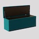 image 2 of 90cm Luna Chesterfield Ottoman Storage Box - Emerald Green Plush Velvet Upholstered Blanket Box
