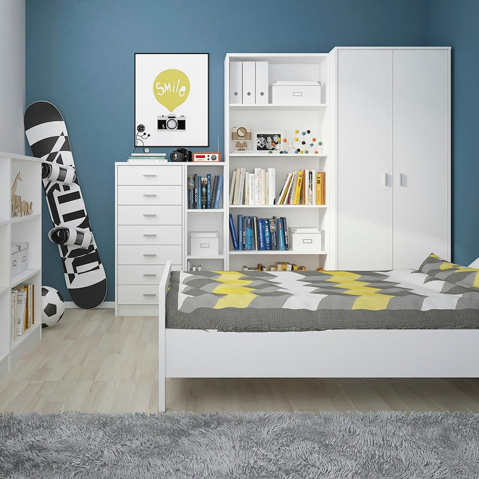 image 1 of 4 You Tall Narrow Bookcase in Pearl White