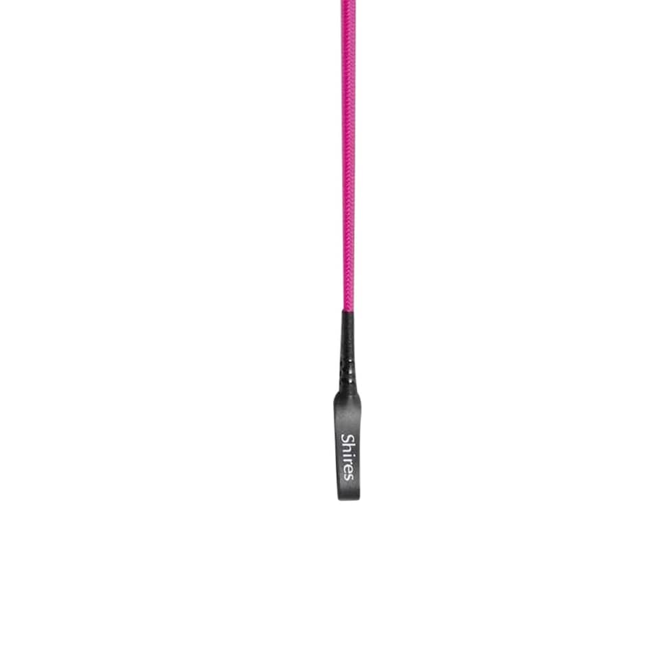 image 1 of Shires Childrens/Kids Thread Stem Leather Horse Riding Whip - Raspberry - 24in