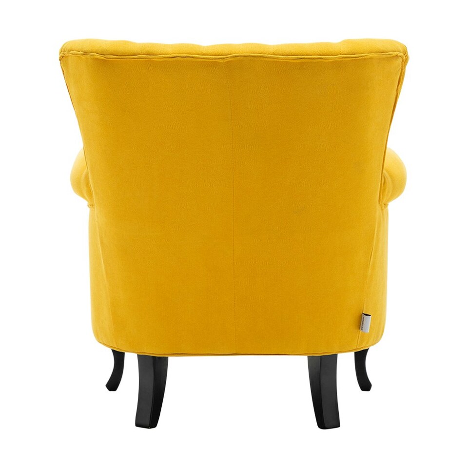 image 1 of Living and Home Modern Buttoned Armchair with Lumbar Pillow and Cushion