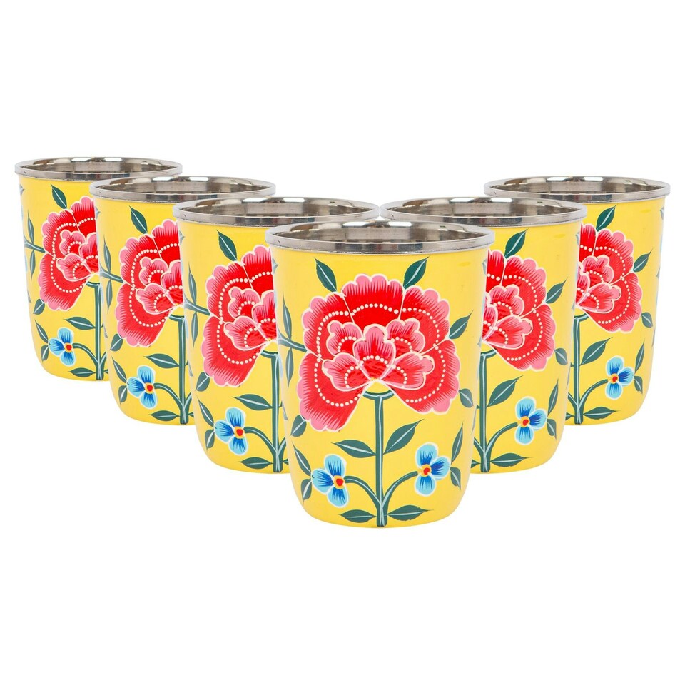 image 1 of BillyCan Hand-Painted Picnic Cups - 300ml - Buttercup Peony Yellow