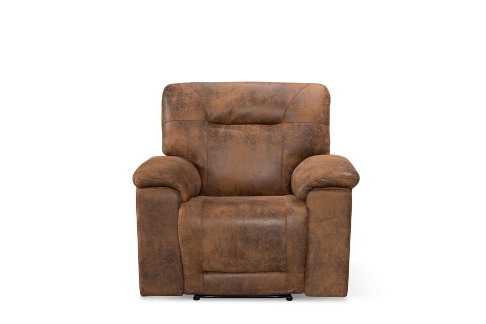image 1 of Faux Leather Suede Brown Manual Recliner Chair MURCIA
