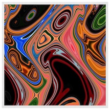 Pyschedelic marble pattern (Picutre Frame) White | S