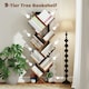 image 3 of HOMCOM 9-Tier Tree Bookshelf with Steel Frame for Living Room, Rustic Brown
