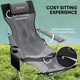 image 8 of Outsunny Set of 2 Reclining Camping Chairs Green | Olive Green, Grey