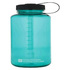 Mountain Warehouse 1L Plastic Bottle with Wide Screw Top Leak Proof Lid BPA Free Blue | Teal